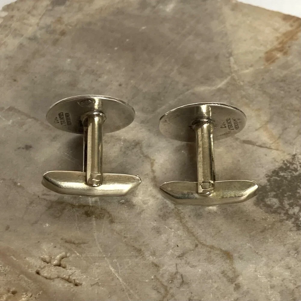 VTG Taxco Mexico Sterling Silver 925 Alpaca Aztec Mayan Calendar CuffLinks
